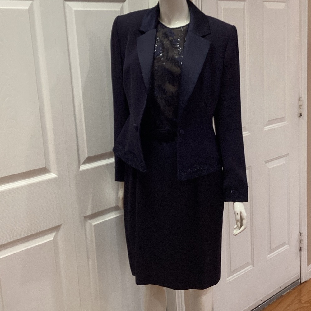 Sunny Choi Chic Navy Women's Suit - Dress And Jacket